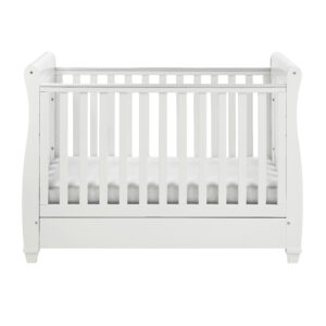 Eva Sleigh Cot Bed Drop Side WHITE-5