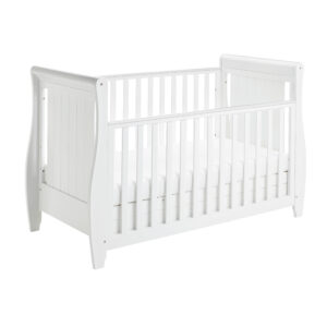 Stella Sleigh Cot Bed Drop Side WHITE-5