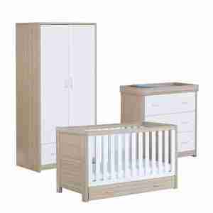 Luno 3 Piece Room Set With Drawer – Oak White