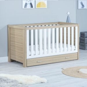 Luno cot bed with drawer OAK WHITE 1