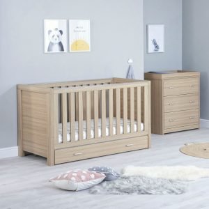 Luno 2 Piece Nursery Room Set with Drawer – Oak