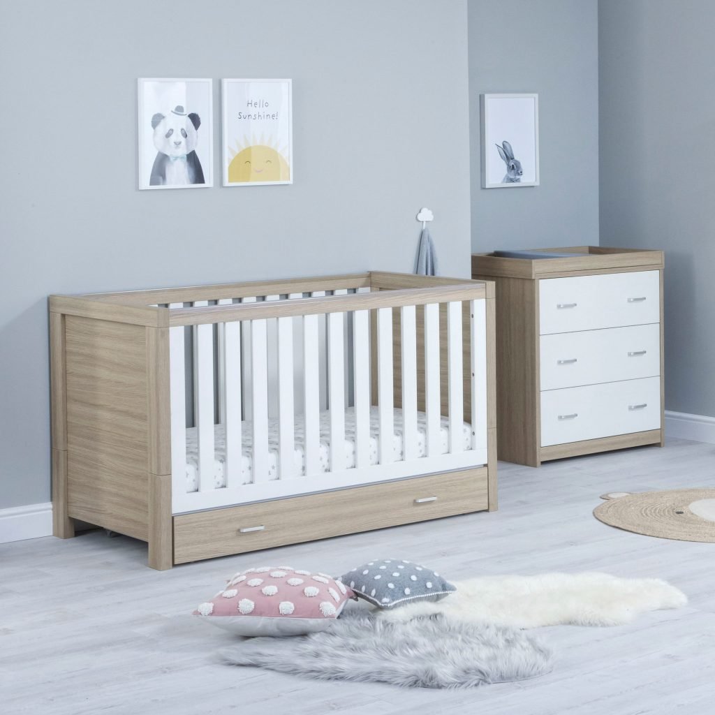 Luno with drawer 2 piece room set OAK WHITE 1