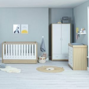 Luno with drawer 3 piece room set OAK WHITE 1