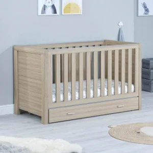 Luno Cot Bed With Drawer – Oak
