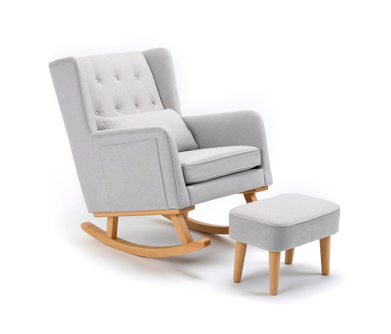 Lux nursing chair with footstool - grey