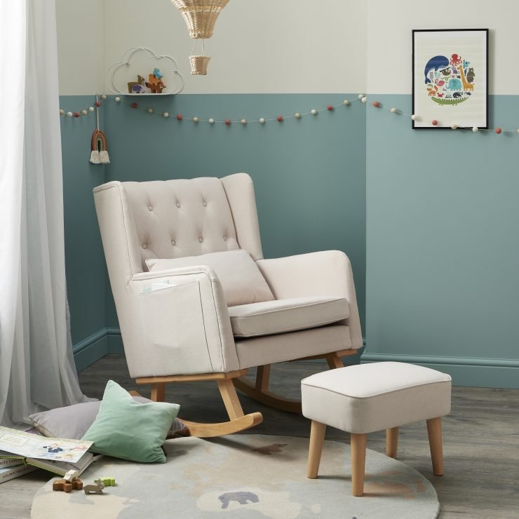 Lux Nursing Chair With Stool Cream