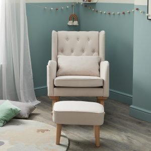 Lux Nursing Chair with Footstool – Cream