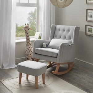 Lux Nursing Chair with Footstool – Grey