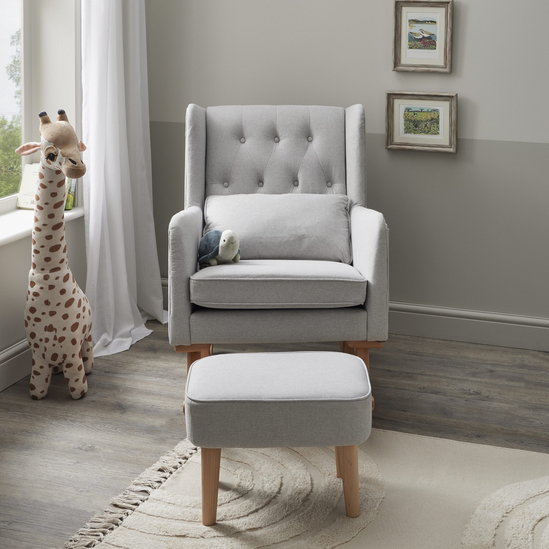 Lux Nursing Chair With Stool GREY