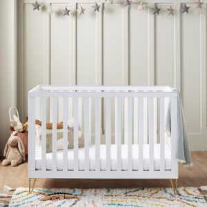 Babymore Kimi Cot Bed White-2a