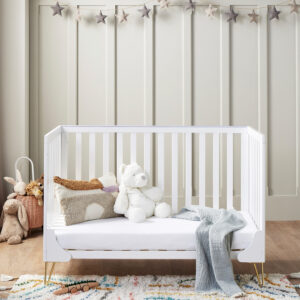 Babymore Kimi Cot Bed White-3a