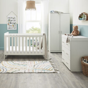 Caro 3 Piece Nursery Room Set – White Wash