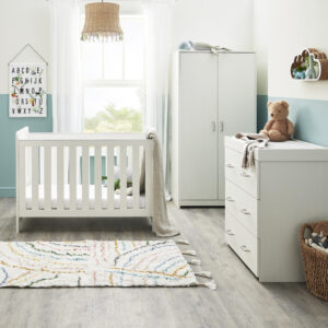 Caro Mini 3 Piece Nursery Room Set – White Wash