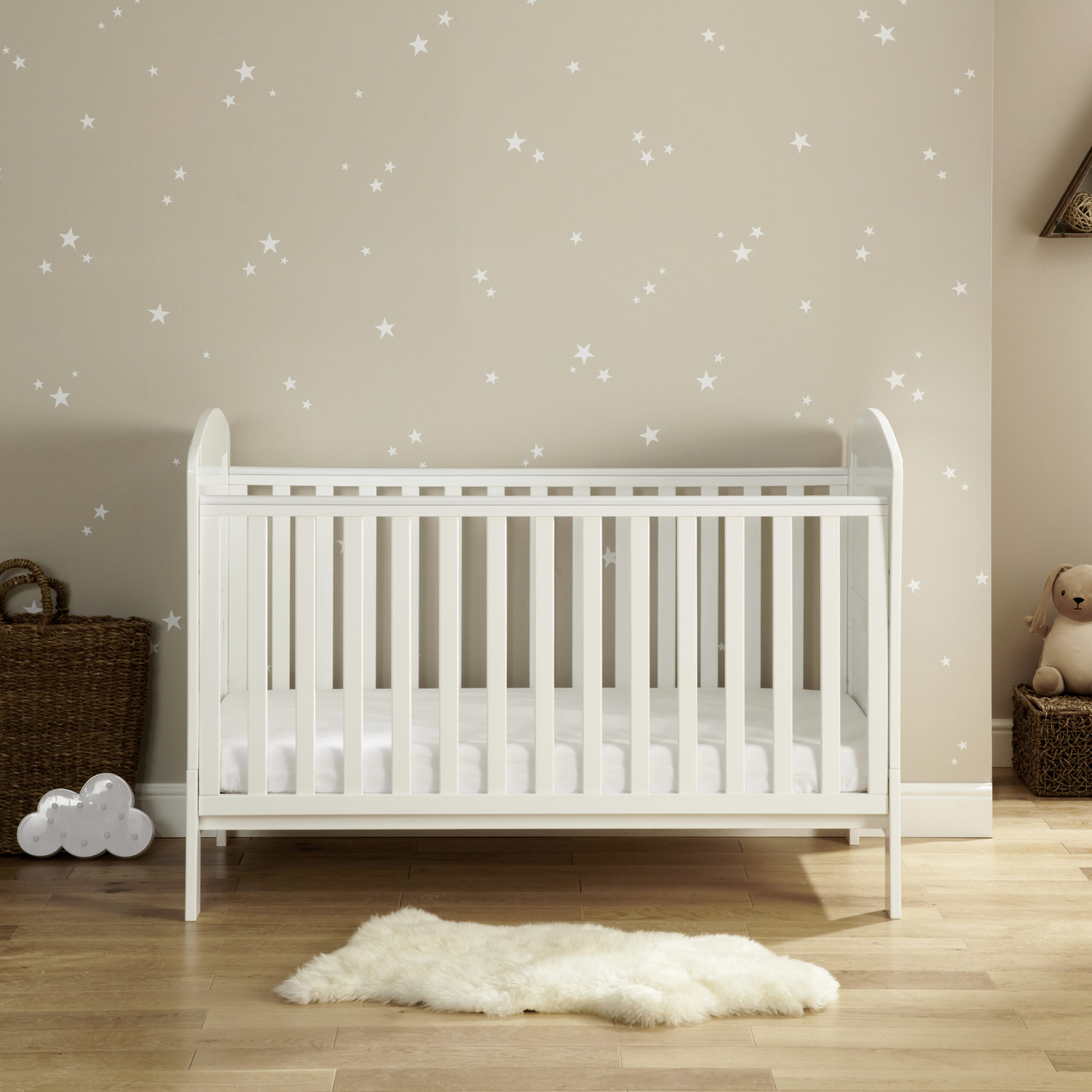 Aston Drop Side Cot Bed WHITE-2