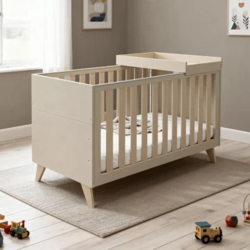 Dante Cot Bed with Cot Top Changer - CASHMERE