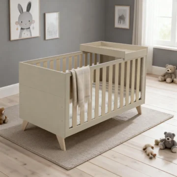 Dante Cot Bed with Cot Top Changer - CASHMERE