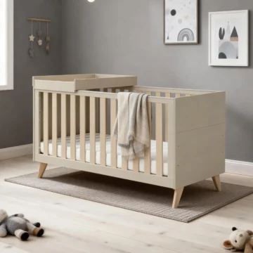 Dante Cot Bed with Cot Top Changer - CASHMERE