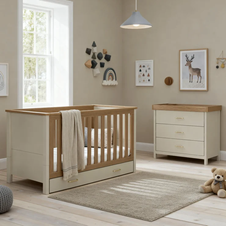 Mira 2 Piece Nursery Room Set - CASHMERE WARM OAK