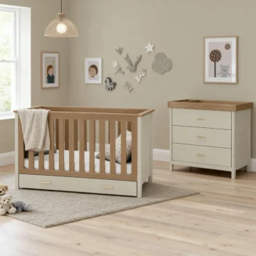 Mira 2 Piece Nursery Room Set - CASHMERE WARM OAK