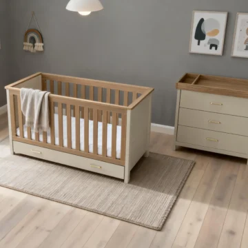 Mira 2 Piece Nursery Room Set - CASHMERE WARM OAK