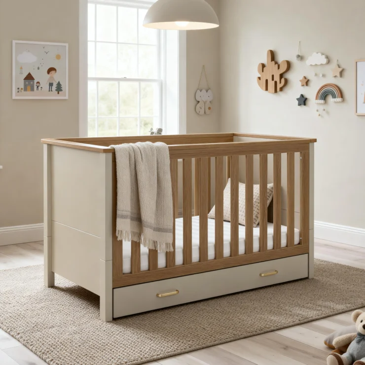 Mira Cot Bed - CASHMERE WARM OAK