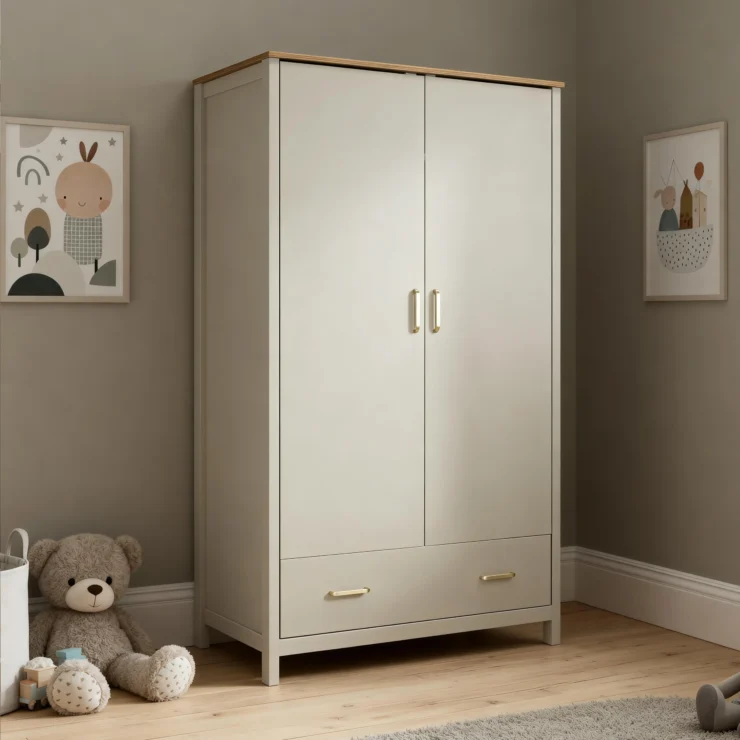 Mira Nursery Wardrobe - CASHMERE WARM OAK